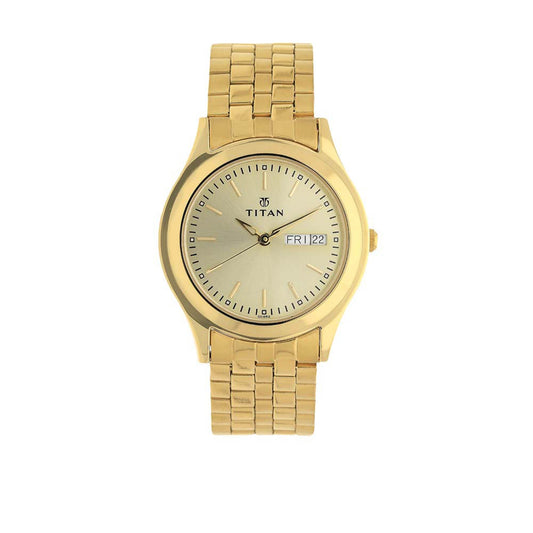 Titan Champagne Dial Analog with Day and Date watch for Men