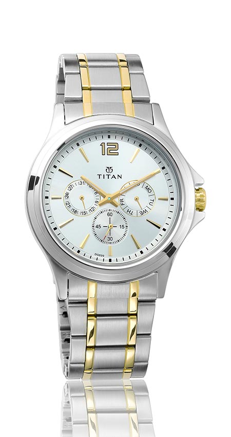 Titan Workwear Silver Dial Multi Stainless Steel Strap watch for Men