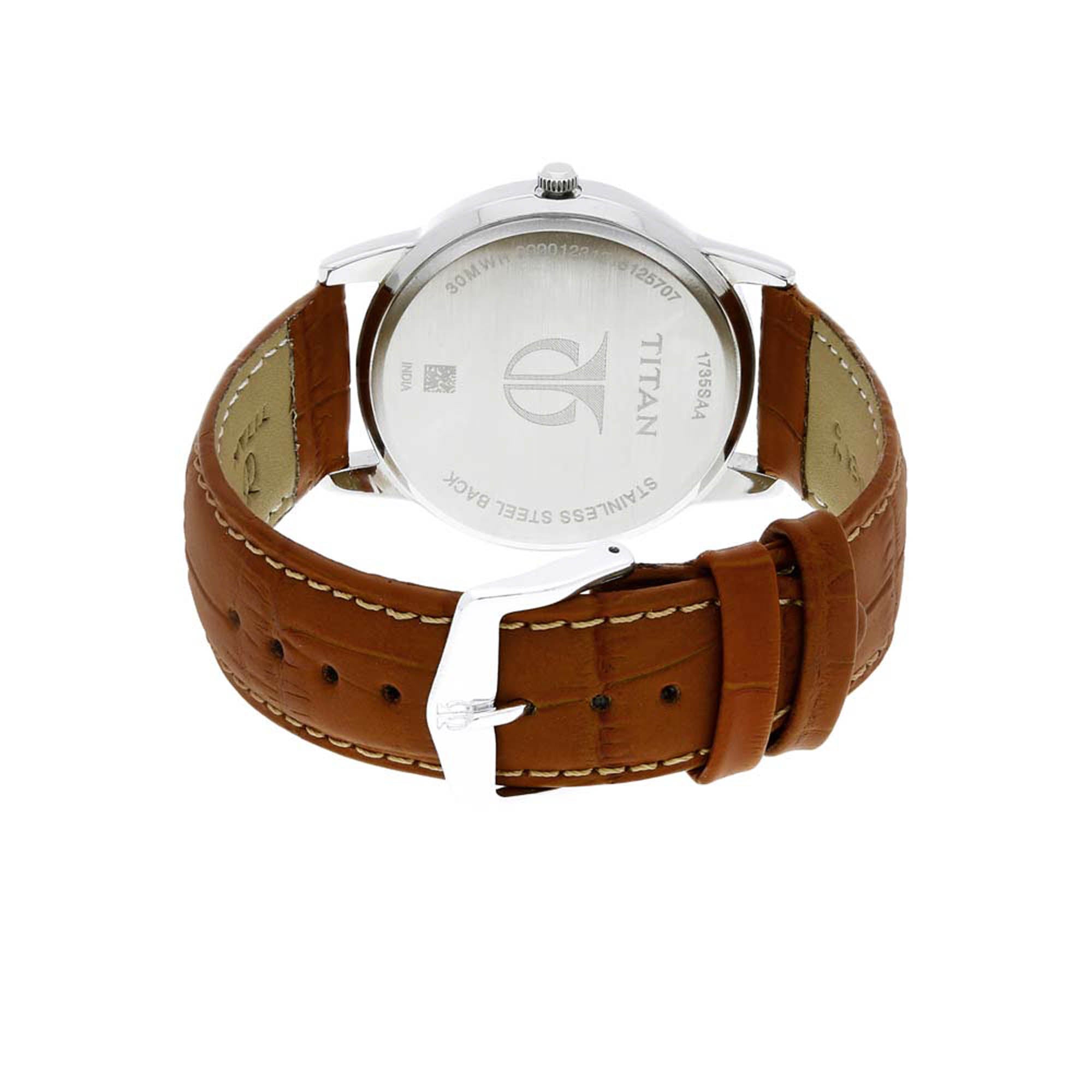 Titan Karishma Silver Dial Analog Leather Strap watch for Men Titan Watches Singapore