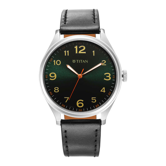 Titan Urban Green Dial Analog Leather Strap Watch for Men