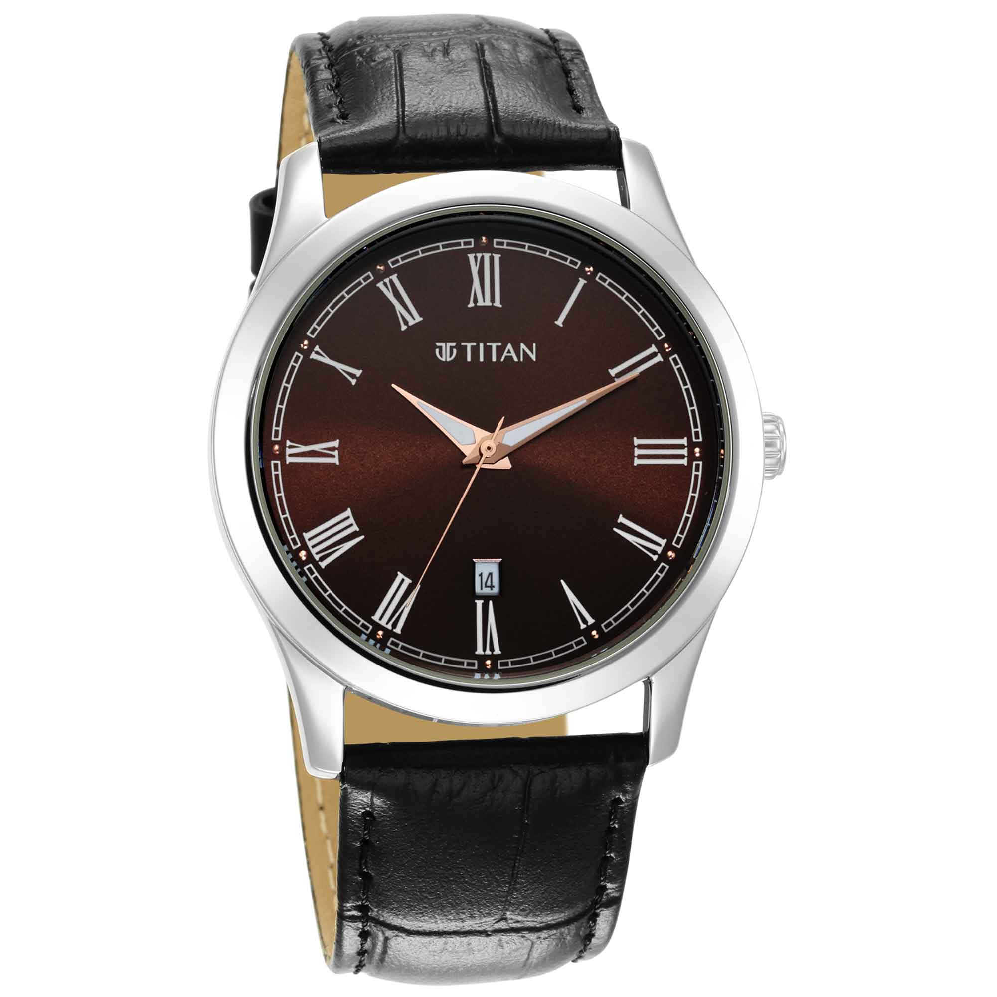 Titan men's watch leather belt sale