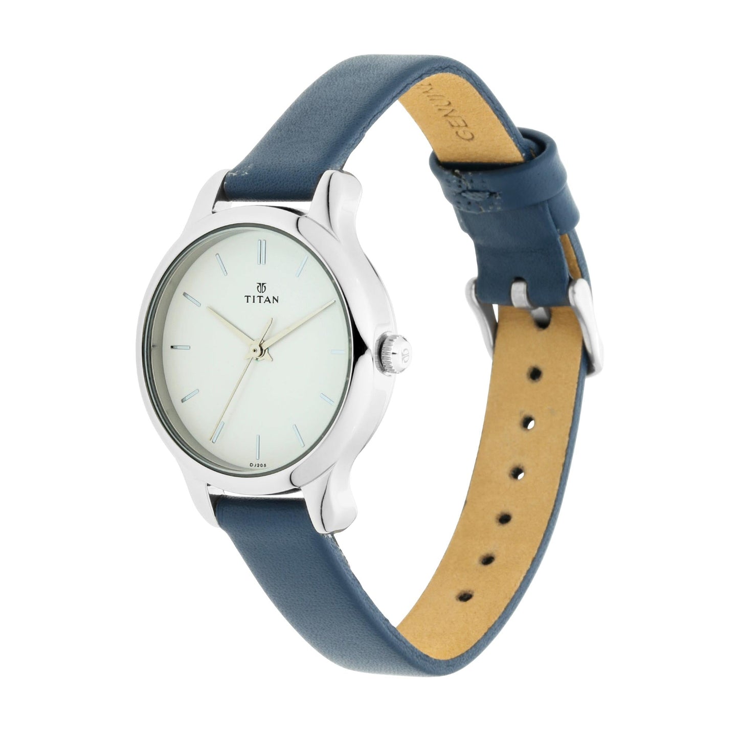 Titan WorkwearWhite Dial Analog Leather Strap watch for Women