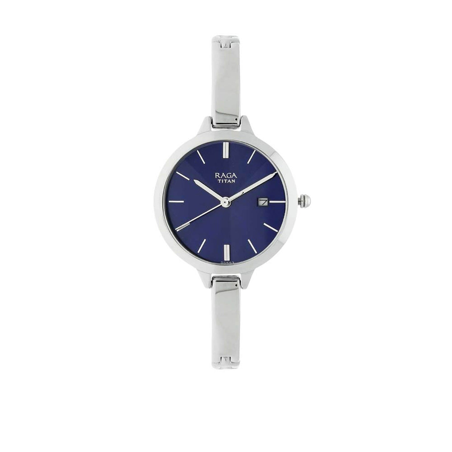 Titan Raga Viva Blue Dial Analog with Date Metal Strap Watch for Women