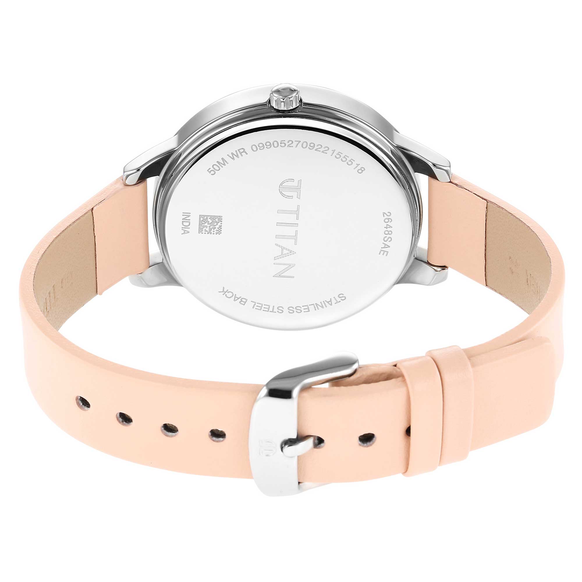 Titan Neo Pink Dial Analog Leather Strap Watch for Women