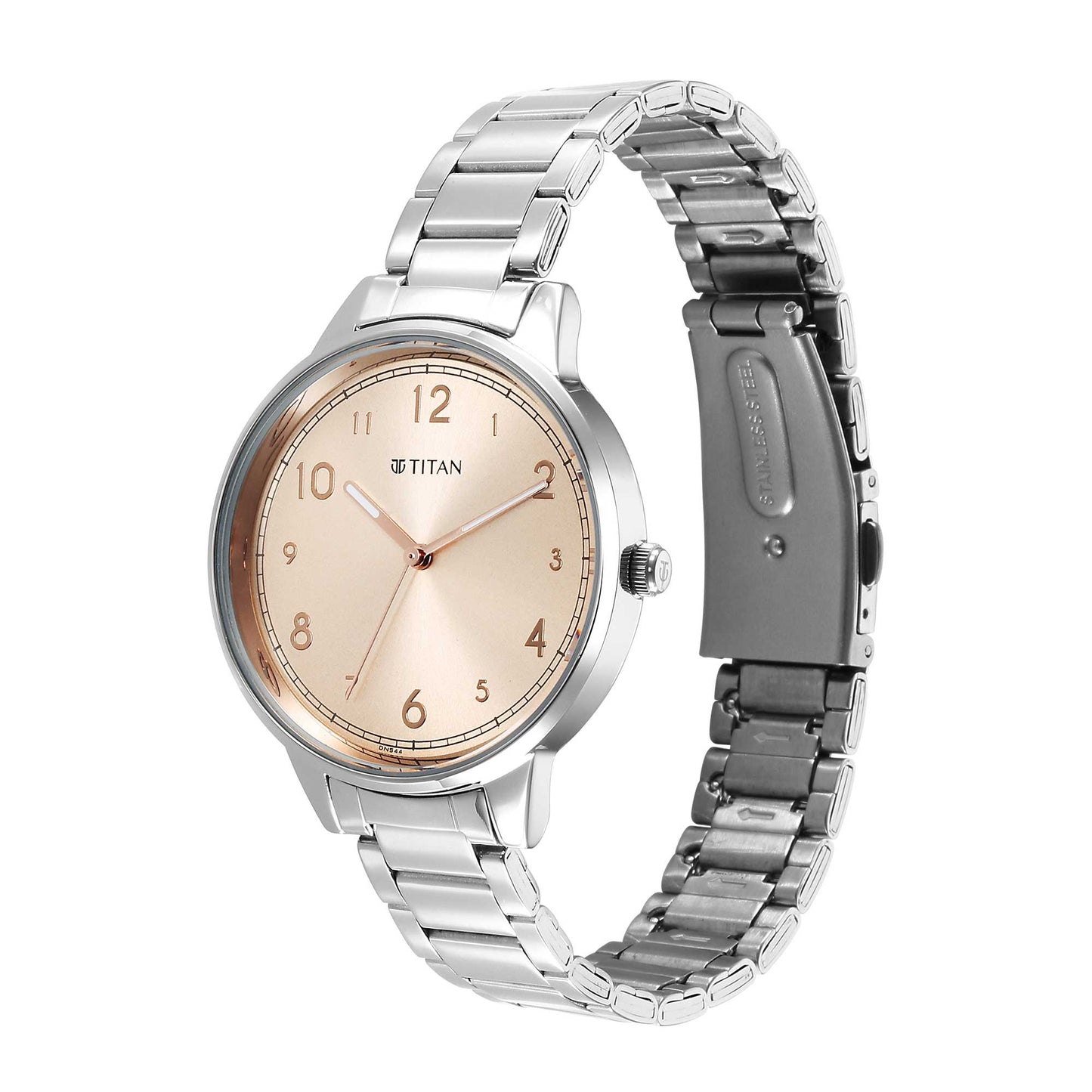 Titan Urban Rose Gold Dial Analog Metal Strap Watch for Women