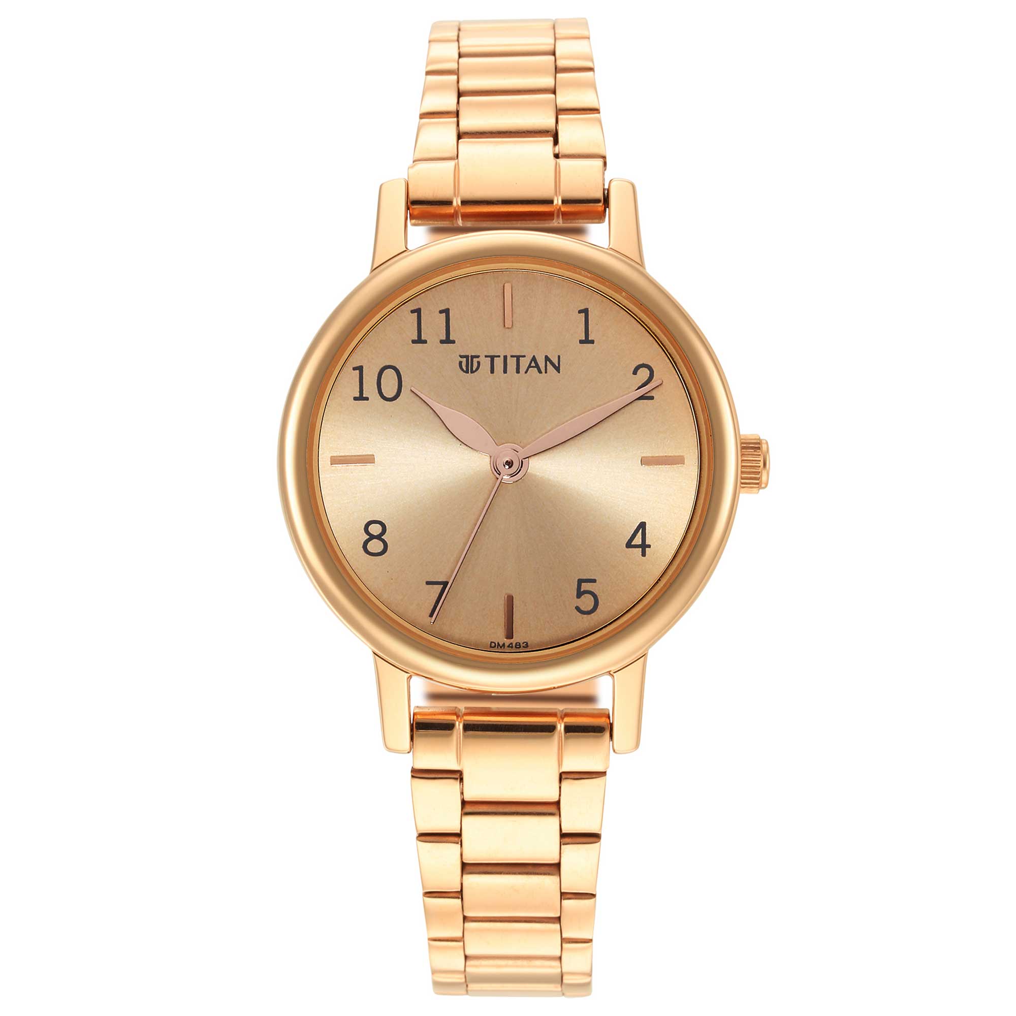 Titan Karishma Rose Gold Dial Analog Stainless Steel Strap Watch for Women