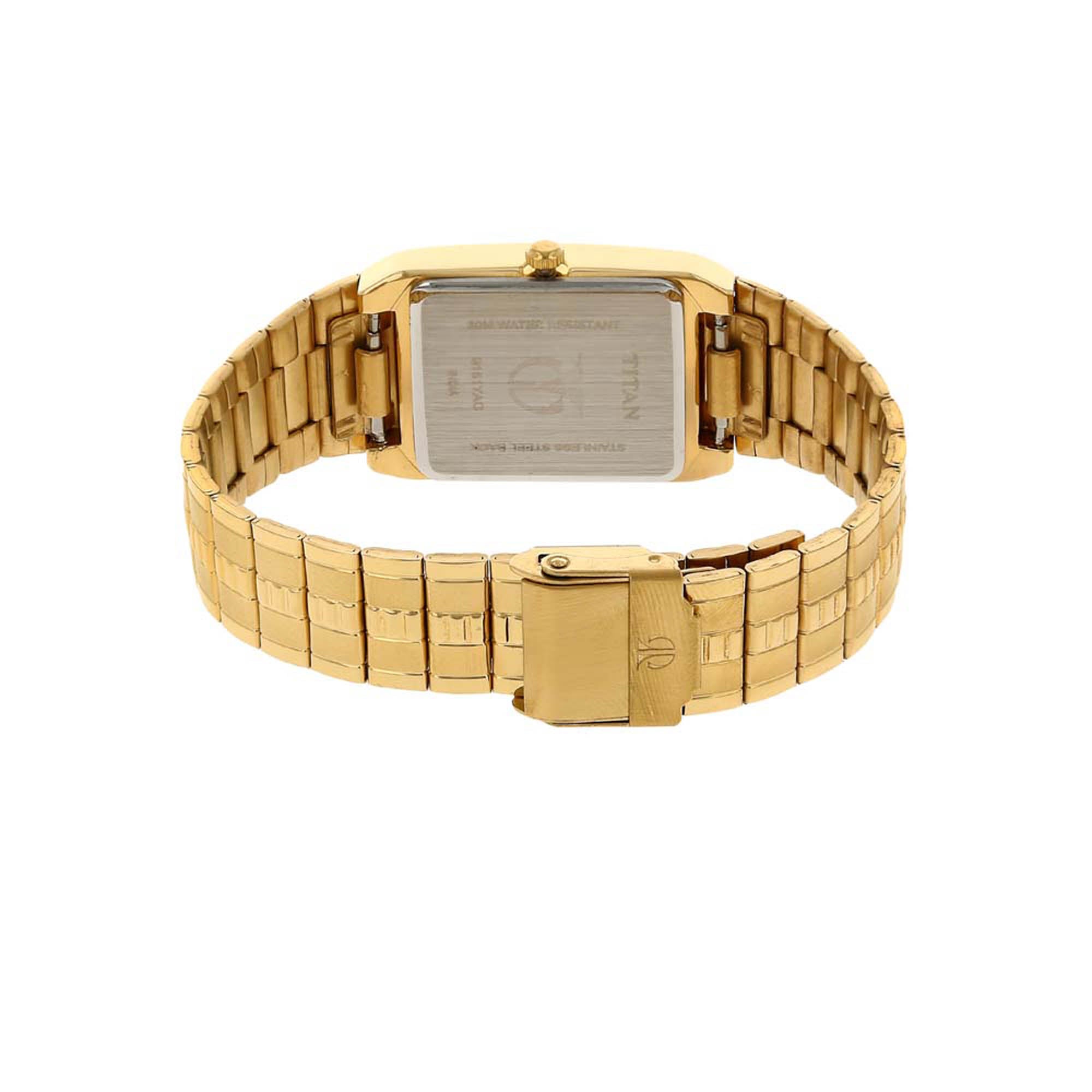 Titan Golden Dial Analog with DateMetal Strap watch for Men